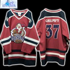 Disneyland RESORT ホッケーシャツ ゲームシャツ  GRUMPY MINERS 7人の小人 白雪姫 オフィシャル ディズニー ディズニーランドリゾート おこりんぼ グランピー 90s/00s