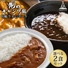 俺のキャンプ飯 レトルトカレー ポーク 牡蠣 牛すじ 選べる2食セット カレーセット パウチ 防災食 おかず LandFieldのサムネイル