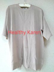 1053x【春夏コーデ】ヘルシーカレン 古着 ニットシャツ 半袖 Lサイズ
