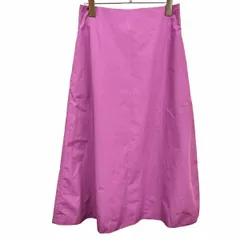 【新品】ナノユニバース nano・universe Aライン タイプライター フレア ロング スカート 無地 裏地付き 綿100% コットン100% 38 パープル 紫 レディース