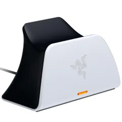 Razer レイザー Quick Charging Stand for PS5 (White) PS5 DualSense ワイヤレスコントローラー用急速充電スタンド 3時間未満で完全充電 過充電防止機能付き 曲線形クレードル設計 USB 電源供給 クイック 