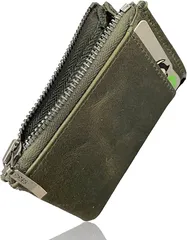 革ICHI 小銭入れ メンズ 本革 持ちたいのは小銭とカード２枚( ダークグリーン)