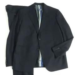 未使用品□ルイヴィトン PONT NEUF FIT ストライプ柄 ロゴボタン ピークドラペル シングルスーツ 上下セットアップ 紺 56/希少サイズ 伊製 t07-st30228-9301のサムネイル