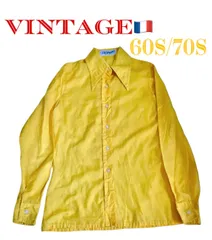 late60s〜70s EU.Vintage カラーシャツ　ビビット　イエロー