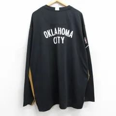 XL/古着 ナイキ NIKE 長袖 Tシャツ メンズ NBA オクラホマシティサンダー ドライフィット 大きいサイズ ロング丈 クルーネック 黒他 ブラッ