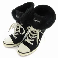 コンバース CONVERSE ALL STAR HEEL BOA OX ヒール スニーカー パンプス 裏ボア キャンバス 22.5cm 黒 ブラック 白 ホワイト /TZ 0818 ■ADのサムネイル
