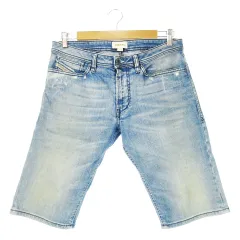 ディーゼル DIESEL rn93243 ハーフパンツ デニム ジーンズ ショート ストレッチ ダメージ加工 ウォッシュ加工 30 青 ブルー /CK19 ■GY13