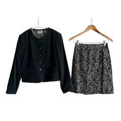 RE196 LAURA ASHLEY ローラアシュレイ セットアップ ジャケット＆スカート 花柄 グリーン レディース 9サイズ