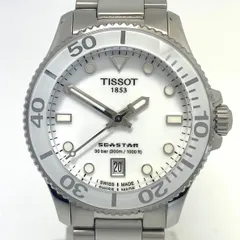 【美品】ティソ TISSOT シースター1000 T120210A クォーツ 白 デイト表示 300m防水 メンズ レディース 腕時計のサムネイル