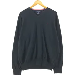 古着 トミーヒルフィガー TOMMY HILFIGER Vネック コットンニットセーター メンズL相当/eaa463715