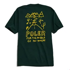 ポーラー Tシャツ POLeR NOWHERE TEE ポーラー Tシャツ メンズ バックプリント ショートスリーブ 半袖Tシャツ クルーネック Tシャツ カットソー Tシャツ アウトドア ノーウェア シャツ クルーネック Tシャツ FOREST GREEN