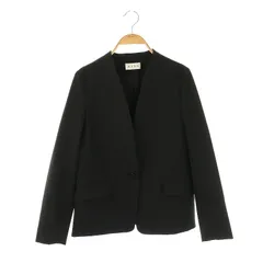 プラステ PLST ブラッシュドバックカラーレスジャケット ノーカラージャケット S ブラック /ES ■OS