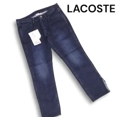 タグ付き★ LACOSTE ラコステ ワニ ロゴ USED加工 ストレッチ ヴィンテージ デニムパンツ ジーンズ Sz.34 レディース