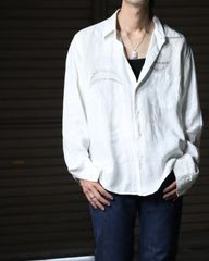 botanical embroidery linen oversized l/s shirt white ボタニカル柄 刺繡 リネン オーバーサイズ 長袖シャツ 白 ホワイト XXL