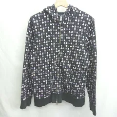 ◇ ⊇ R.NEWBOLD アールニューボールド 総柄 長袖 パーカー サイズM ブラック パープル レディース E  【1502060026697】