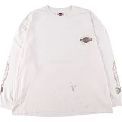 古着 ビッグサイズ ハーレーダビッドソン Harley-Davidson ファイヤーパターン エンジン ロングTシャツ ロンT メンズXXXXL相当/eaa555899