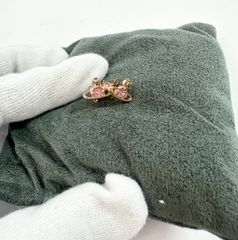 【中古品】Vivien Westwood ヴィヴィアンウエストウッド ピンクゴールド×ピンクストーン ピアス SA