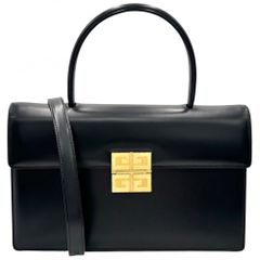 ジバンシィ 2WAY レディース 4G ハンドバッグ ショルダーバッグ 肩掛け 斜め掛け ジバンシー GIVENCHY レザー ブラック 黒 ゴールド金具【中古品】
