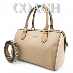 COACH コーチ サッチェル カラーブロック ショルダーバッグ ハンドバッグ 2way ミニボストン レザー 斜め掛け クロスボディ ベージュ