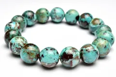 【１点物】ペルー産◇希少マーブル クリソコラシリカ 12mm ブレスレット パワーストーン 天然石 _L9917