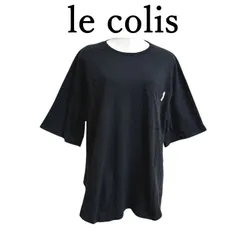 le colis(ル コリ)レディース　Tシャツ　半袖　カットソー　黒　無地ポケット付きのサムネイル