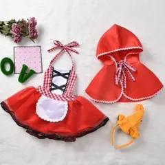 仮装 赤ずきん コスプレ 子供 可愛い キッズ 女の子 ハロウィン 110 幼児 小学生 プレゼント お祝い コスチューム パーティー お遊戯会 衣装 かわいい インスタ 誕生日 クリスマス 記念写真 人気 赤 白 エプロン 靴下 発表会 フリフリ スカート