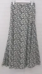 ◇ fifth フィフス 総柄 大人女子 抜け感 ロング フレア スカート ブラック オフホワイト レディース P  【1307080000630】