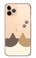 iPhone14 ケース カバー アイフォン14 スマホケース ハードケース 三毛猫 みけねこ ねこ ネコちゃん 猫 シンプル 肉球 可愛い かわいい クリア カラー05