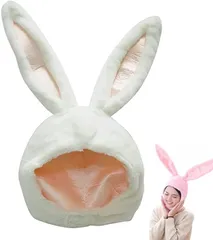 TOMMYFIELD ウサギ 帽子 うさぎ 子供 ピンク キッズ かぶりもの うさぎの被り物( ホワイト)