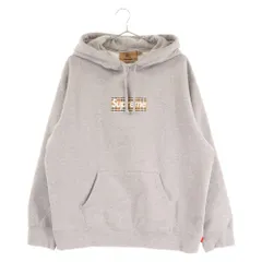 SUPREME (シュプリーム) 22SS×Burberry Box Logo Hooded Sweatshirt xバーバリー ボックスロゴ プルオーバーパーカー グレーのサムネイル