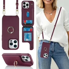 Cavor iPhone 14 Pro Max 手帳型ケースiPhone 14 Pro Max スマホケースショルダー クロスボディ肩掛け 首かけ 斜めがけ ショルダー ケース 背面ポケット付きiPhone14 Pro Max 財布型ケース【上下開