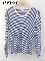 ◇ BEAUTY&YOUTH UNITED ARROWS ボーダー　Vネック 長袖 Tシャツ カットソー サイズM ネイビー　ホワイト レディース  【1106020003331】