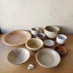 ✻【わけあり処分品】食器セット　独り暮らし用食器一式　石皿 こね鉢 他　民藝　作家