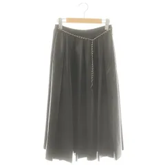 ダイアグラム グレースコンチネンタル Diagram GRACE CONTINENTAL 23AW フェイクレザー プリーツスカート ロング 36 S ブラック /SY ■OS