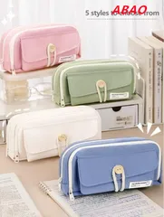 【新商品が大人気です！】ペンケース 大容量 筆箱 おしゃれ  ペン入れ シンプル かわいい ペンポーチ 筆入れ 文具収納 便利 キャンバス 無地 多機能 社会人 中学生 小学生 高校生 大学生 男の子 女の子 学生用 昇進