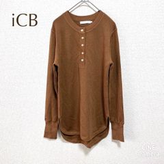 ICB アイシービー【S】長袖カットソー カジュアル ノーカラー シンプル 無地