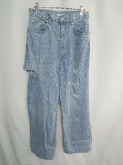 ◇ ⊇ KBF　ケービーエフ コットン100% ワイドパンツ サイズM ブルー レディース E  【1410100007615】