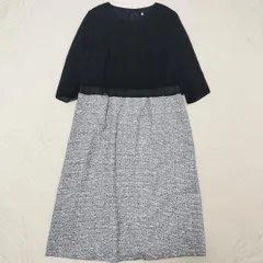 Espechic　東京ソワール　フォーマル　ワンピース　ツイード　異素材　ドッキング　15号　XL