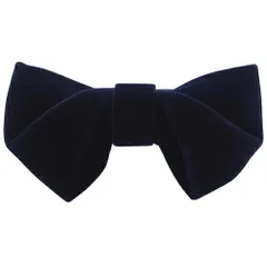 ネイビー ベロア 変形 蝶ネクタイ ボウタイ 簡易装着タイプ