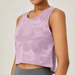 ☆ パープル ☆ L ☆ スポーツ タンクトップ レディース ヨガウェア タンクトップ レディース スポーツ ショート丈 トップス ヨガウェア おしゃれ ノースリーブ ランニング フィットネス スポーツウェア ジム 運動 ウェア ヨガ ピラティス トレーニング