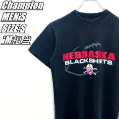 【US古着】Champion　チャンピオン　ネブラスカ大学　NEBRASKA BLACKSHIRTS　プリントTシャツ　メンズ　サイズ表記S　M相当　ブラック