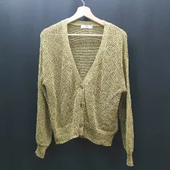 ◇ Sonny Label URBAN RESEARCH Vネック ニット 薄手 透け感 ボタン 長袖 カーディガン サイズF グリーン レディース E  【1310300047537】