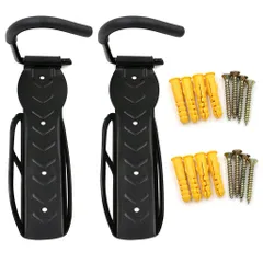 Sumnacon 2本セット 自転車 スタンド 縦 壁掛け フック 縦収納 スタンド 固定式 耐荷重30kgまで (黒)