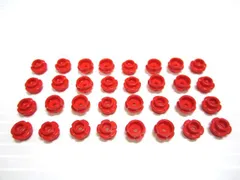 レゴ★未使用！かわいい花型の１×１プレート３２点(赤色・Type2)