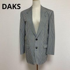 美品 DAKS SUMMERTIMEテーラードジャケット 紺チェック柄 大きめL 