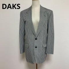 DAKS ダックス チェック柄 テーラードジャケット ウール混 絹混