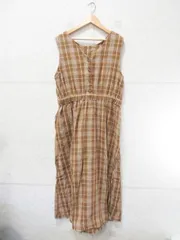 ehka sopo SM2 エヘカソポ サマンサモスモス ワンピース ジャンスカ 袖なし チェック柄 ロング丈 ブラウン系 Fサイズ