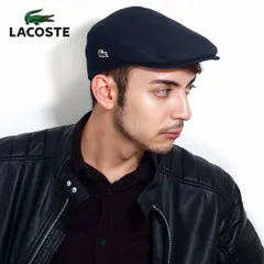 LACOSTE (ラコステ) 帽子 シンプル メール便 送料無料 オールシーズン ハンチング メンズ 秋冬 ブランド 日本製 紺 ネイビー 【MB】