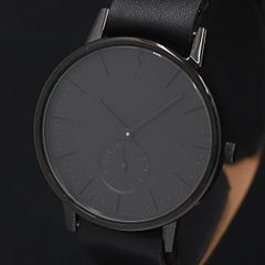 無印良品 腕時計・Wall Clock・黒 バンド：黒革 - メルカリ