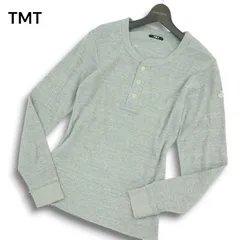 TMT ティーエムティー ビッグホリデー 通年★ 長袖 ヘンリーネック サーマル カットソー Tシャツ Sz.M メンズ グレー 日本製のサムネイル